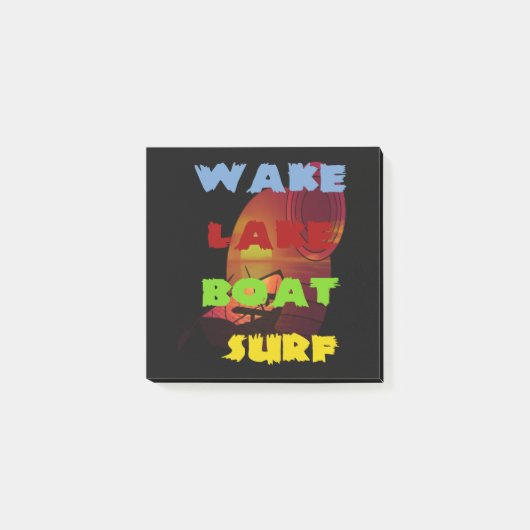 Wake Lake Boat Post-it Klebezettel (Vorderseite)