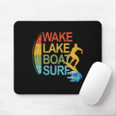 Wake Lake Boot Surf Surfen Surfboarding Surfbrett Mousepad (Mit Mouse)