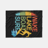 Wake Lake Boot Surf Surfing Surfboarding Surfbrett Fleecedecke (Vorderseite (Horizontal))