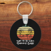 Wake Me Up When Summer Ends Funny Skeleton Hallowe Schlüsselanhänger (Vorderseite)