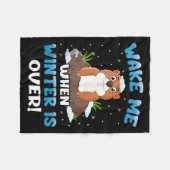 Wake Me When Winter Is Over Funny Groundhog Woodch Fleecedecke (Vorderseite (Horizontal))