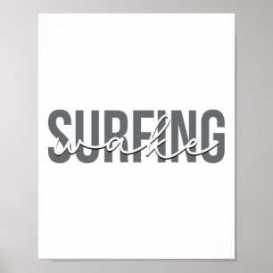 Wake Surfing Wakesurf Wake Surfer Surfen Boot Poster