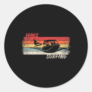 Wake Surfing Wakesurfing Boot See Surf T Shirt Wa Runder Aufkleber