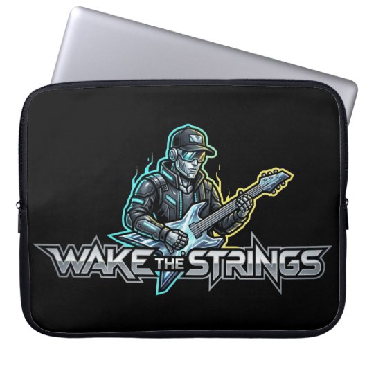 Wake The Strings Retro Future Art Laptopschutzhülle (Vorderseite)