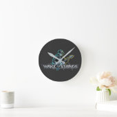 Wake The Strings Retro Future Art Runde Wanduhr (Zuhause)