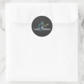 Wake The Strings Retro Future Art Runder Aufkleber (Tasche)