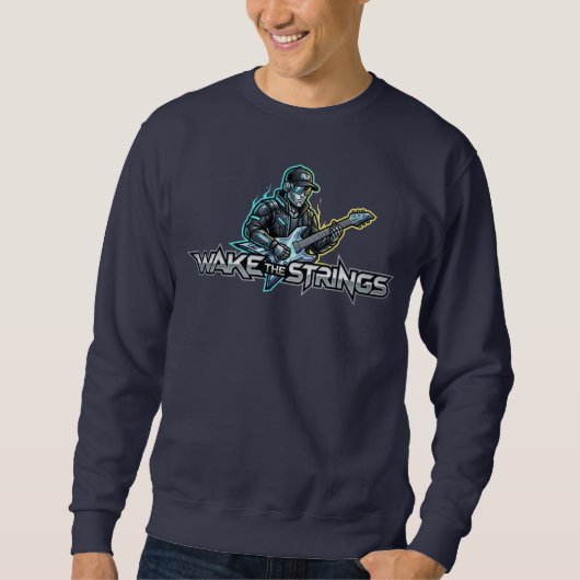Wake The Strings Retro Future Art Sweatshirt (Vorderseite)