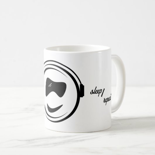 Wake up game sleep repeat kaffeetasse (VorderseiteRechts)