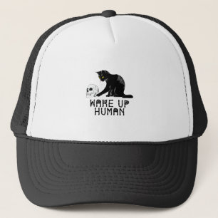 Wake Up Human - Funny Cat With Skull Truckerkappe