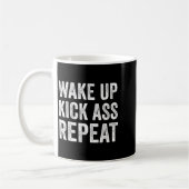 Wake Up Kick Repea,funny Quote Workout Motivation  Kaffeetasse (Links)