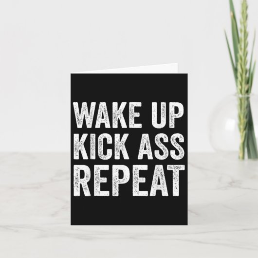 Wake Up Kick Repea,funny Quote Workout Motivation  Karte (Vorderseite)