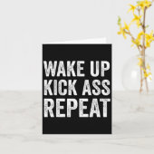Wake Up Kick Repea,funny Quote Workout Motivation  Karte (Gelbe Blume)