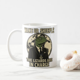 Wake Up Sheeple Lizard Rulers Parody Kaffeetasse