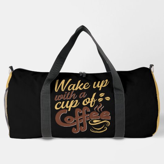 Wake Up With Coffee Graphic Duffle Bag (Rückseite)