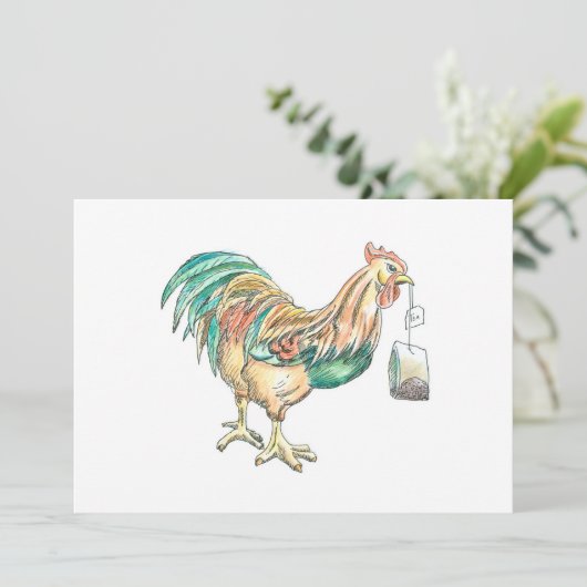 Wake Up WIth Tea Einladung (Stehend Vorderseite)