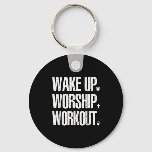 Wake Up Worship Workout Lovers Faith Christian Wom Schlüsselanhänger (Vorderseite)
