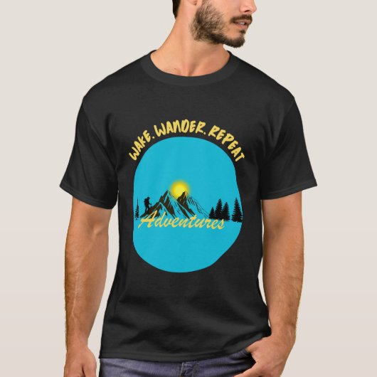 Wake Wander Repeat – Abenteuer T-Shirt (Vorderseite)