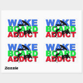 Wakeboard Addict Rechteckiger Aufkleber (Blatt)