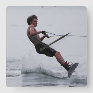 Wakeboard Angle Wall Clock Quadratische Wanduhr