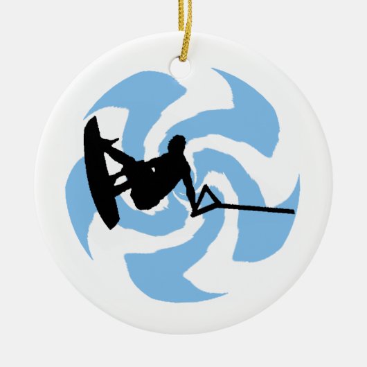 WAKEBOARD DONNER GEHOLT KERAMIK ORNAMENT (Vorne)