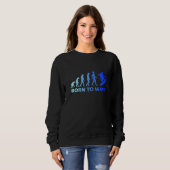 Wakeboard-Evolution Born To Wake Wakeboard-Spaß Sweatshirt (Vorne ganz)