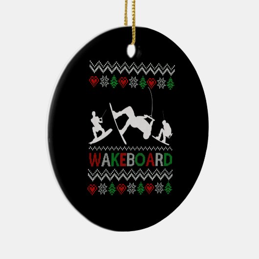 Wakeboard Funny Christmas Keramik Ornament (Rechts)