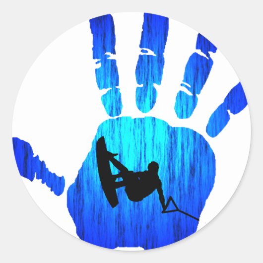 Wakeboard Hand Trust Runder Aufkleber (Vorderseite)
