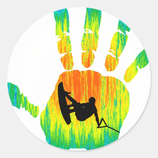 Wakeboard nicht kaputt runder aufkleber (Vorderseite)