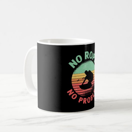 Wakeboard No Rope No Problem Retro Wakeboarder Kaffeetasse (Vorderseite Links)