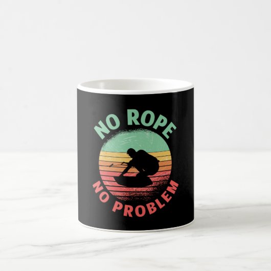 Wakeboard No Rope No Problem Retro Wakeboarder Kaffeetasse (Mittel)