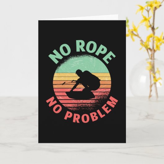 Wakeboard No Rope No Problem Retro Wakeboarder Karte (Gelbe Blume)