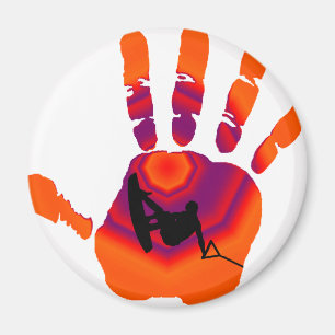 Wakeboard orange Rolle Magnet