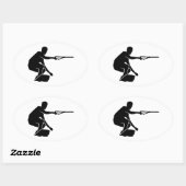 Wakeboard Ovaler Aufkleber (Blatt)