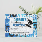 Wakeboard-Party Einladung (Stehend Vorderseite)