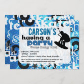 Wakeboard-Party Einladung (Vorne/Hinten)