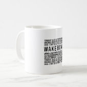 Wakeboard Quote Geweckt Wakeboarding Wakeboarder Kaffeetasse (Vorderseite Links)