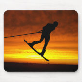 Wakeboard Sonnenuntergang-Silhouette Mousepad (Vorne)