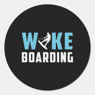 Wakeboard Wakeboarder Surfing Funny Wakeboarding Runder Aufkleber