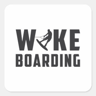 Wakeboard Wakeboarder Wakeboard Liebhaber Geschenk Quadratischer Aufkleber