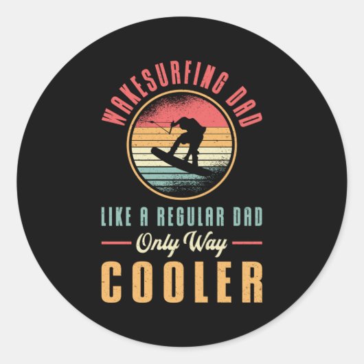 Wakeboard Wakesurfing Vater Wakeboarder Wakeboarde Runder Aufkleber (Vorderseite)