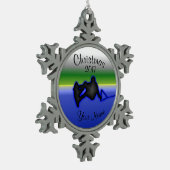 Wakeboard Zinn-Schneeflocke-Weihnachtsverzierung Schneeflocken Zinn-Ornament (Links)