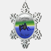 Wakeboard Zinn-Schneeflocke-Weihnachtsverzierung Schneeflocken Zinn-Ornament (Rechts)