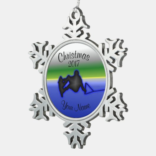 Wakeboard Zinn-Schneeflocke-Weihnachtsverzierung Schneeflocken Zinn-Ornament (Rechts)