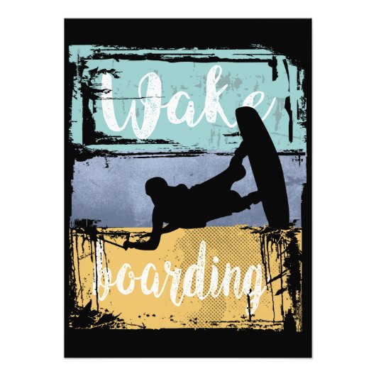 Wakeboarden Retro Wakeboarder Fotodruck (Vorne)