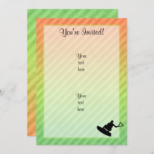 Wakeboarder Einladung (Vorne/Hinten)