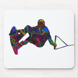 Wakeboarder-wilde Farben Mousepad