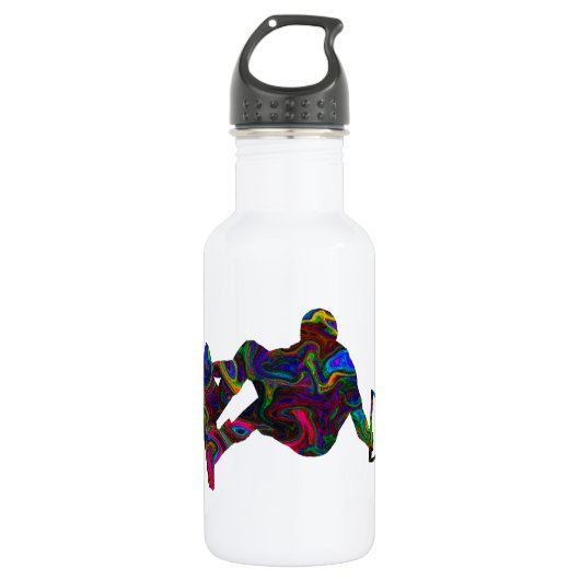 Wakeboarder-wilde Farben Trinkflasche (Vorderseite)