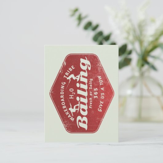 Wakeboarding-Banking Postkarte (Stehend Vorderseite)