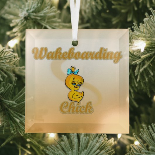 Wakeboarding Chick Ornament Aus Glas (Insitu)