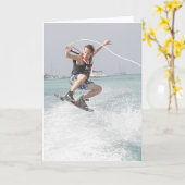Wakeboarding Greeting Card Karte (Gelbe Blume)